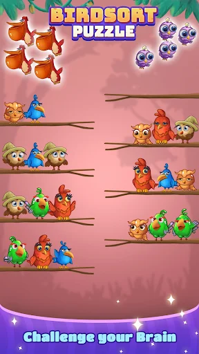 ดาวน์โหลด Bird Sort: Color Puzzle Master ล่าสุด – เกมเรียงนกสีสันสดใสฟรี - Screenshot 12