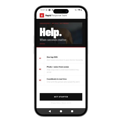 ดาวน์โหลด Rapid Response ล่าสุด – แจ้งเตือน SOS ช่วยเหลือสัตว์ ฟรี - Screenshot 1