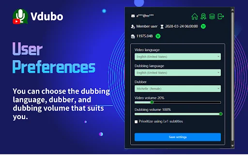 ดาวน์โหลด Vdubo ล่าสุด – พากย์เสียงวิดีโอ YouTube ด้วย AI ฟรี - Screenshot 4