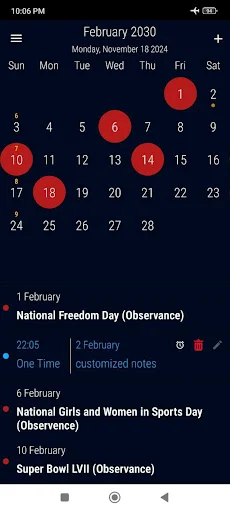 ดาวน์โหลด US Calendar 2026 ปฏิทินวันหยุดสหรัฐฯ ใช้งานง่าย ฟรี - Screenshot 6