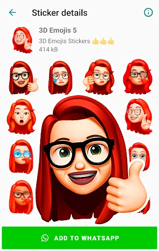 ดาวน์โหลด Funny Emojis Stickers ล่าสุด – สติกเกอร์ 3D สุดน่ารักสำหรับ WhatsApp - Screenshot 20