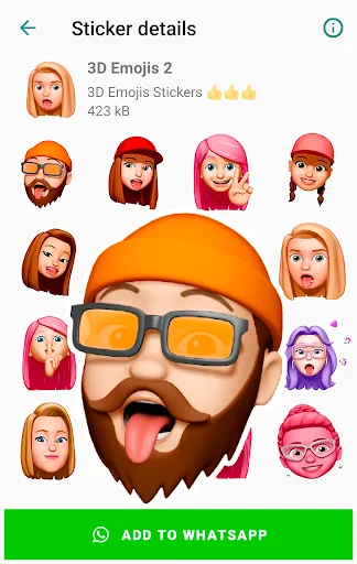 ดาวน์โหลด Funny Emojis Stickers ล่าสุด – สติกเกอร์ 3D สุดน่ารักสำหรับ WhatsApp - Screenshot 2