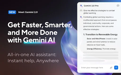 ดาวน์โหลด Gemini AI Sidebar สำหรับ Chrome – ผู้ช่วยอัจฉริยะส่วนตัวของคุณ - Screenshot 1