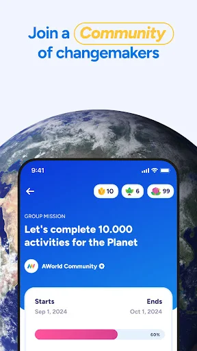 ดาวน์โหลด AWorld เพื่อโลกสีเขียว – ปรับเปลี่ยนไลฟ์สไตล์เพื่อความยั่งยืน - Screenshot 2