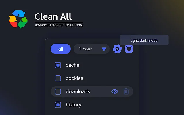 ดาวน์โหลด Clean All ล้างแคชและประวัติ Chrome ง่ายๆ ในคลิกเดียว - Screenshot 2