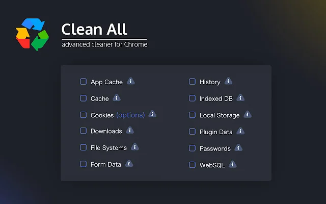 ดาวน์โหลด Clean All ล้างแคชและประวัติ Chrome ง่ายๆ ในคลิกเดียว - Screenshot 3