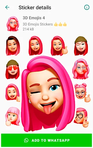 ดาวน์โหลด Funny Emojis Stickers ล่าสุด – สติกเกอร์ 3D สุดน่ารักสำหรับ WhatsApp - Screenshot 11