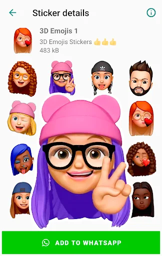 ดาวน์โหลด Funny Emojis Stickers ล่าสุด – สติกเกอร์ 3D สุดน่ารักสำหรับ WhatsApp - Screenshot 17