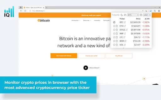ดาวน์โหลด TickerIQ Crypto Price Ticker ฟรี – ติดตามราคาเหรียญคริปโตแบบเรียลไทม์ - Screenshot 1