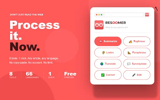Resoomer – สรุปเนื้อหาและจัดการบทความออนไลน์ได้ในคลิกเดียว - Screenshot 1