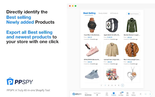 PPSPY: เครื่องมือวิเคราะห์ร้านค้า Shopify และ Dropshipping ที่ดีที่สุด - Screenshot 2