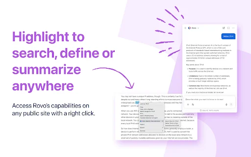 ดาวน์โหลด Rovo ส่วนขยาย Chrome – ค้นหาและแชทกับ AI ใน Atlassian ได้รวดเร็ว - Screenshot 5