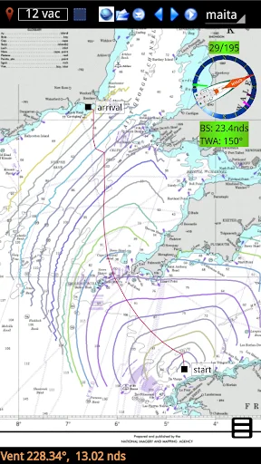 ดาวน์โหลด qtVlm Navigation and Routing ล่าสุด – แอปวางแผนเส้นทางเรือใบมืออาชีพ - Screenshot 5