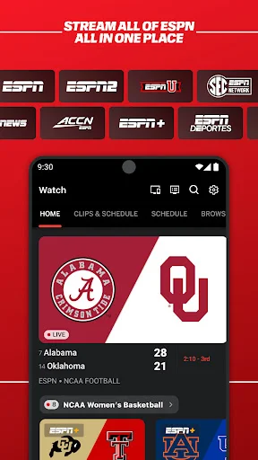 ดาวน์โหลดแอป ESPN ล่าสุด – ติดตามผลคะแนนและข่าวสารกีฬาแบบเรียลไทม์ฟรี - Screenshot 1