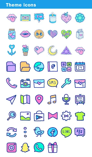 ดาวน์โหลด Whimsical Stickers Theme ล่าสุด – ตกแต่งหน้าจอให้สดใสฟรี - Screenshot 4