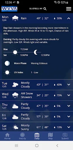 ดาวน์โหลด WVVA Weather ล่าสุด – พยากรณ์อากาศแม่นยำ ฟรี - Screenshot 3